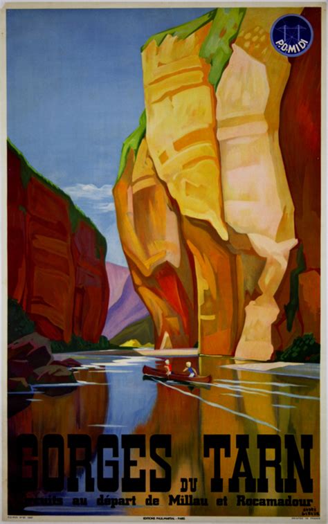 Affiche Gorges du Tarn PO Midi 1937 André Giroux french vintage