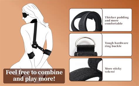 Amazon Sex Bondage Wrist Thigh Cuffs BDSM Restraints Set Sex Toys For Women Neck To Wrist