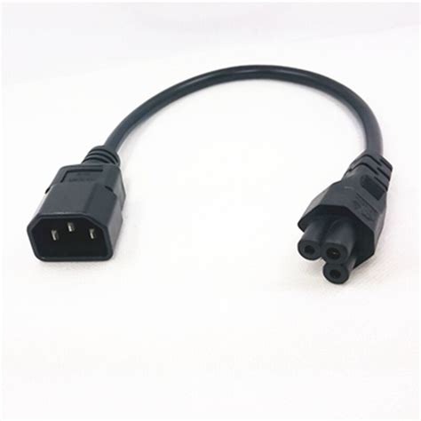IEC 320 C14 Male Plug to IEC C5 Female Cloverleaf short AC Power cable ...