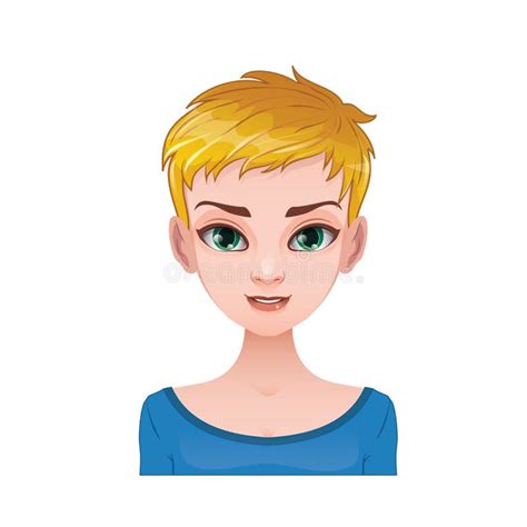 Premium Vector Cute Girl With Short Hair Cartoon Character Atelier