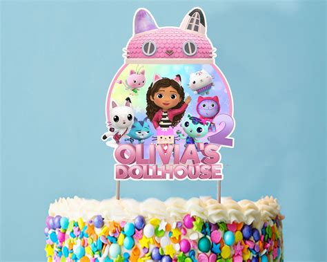 Gabbys Dollhouse Cake Topper Topper De Pastel Personalizado Hecho Con