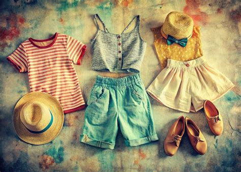 Retro Summer Fashion Clipart Downloadable Vintage Clothing ...