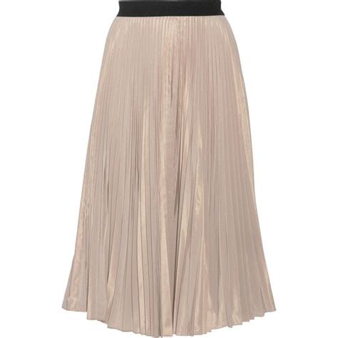 TOME Plissé taffeta Midi Skirt in Nude