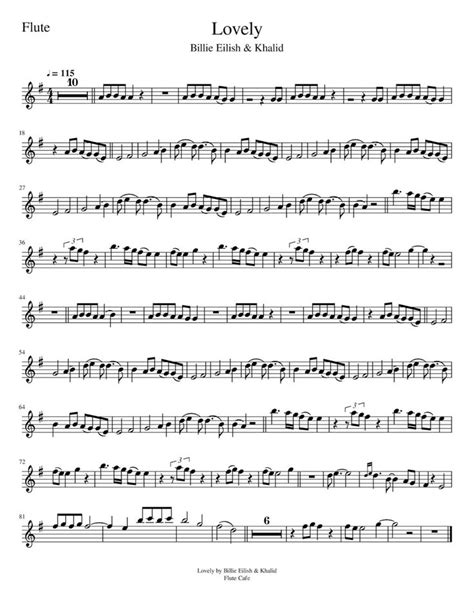 Lovely By Billie Eilish And Khalid Flute Sheet Music Piano Songs Sheet Music Clarinet Sheet