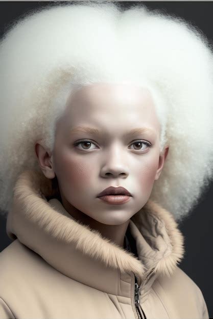 Premium Photo | Young albino girl of african american ethnicity ai