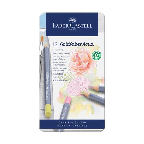 Faber Castell Goldfaber Aqua Watercolor Pencils Tin Set Hsn