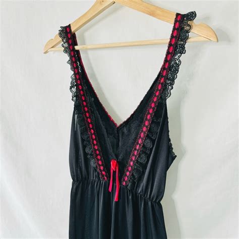 Vintage Intimates Sleepwear Vintage S S Glencraft Black Sheer Maxi Babydoll Lingerie