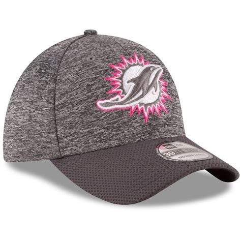 Miami Dolphins New Era 2016 Breast Cancer Awareness Sideline 39thirty Flex Hat Heather Gray