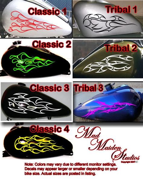 Flame Pinstripe Set Custom Motorcycle Decal - Etsy | Motorcycle decals ...