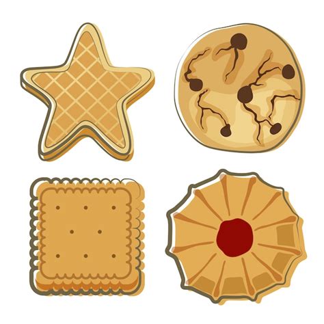 Premium Vector Biscuit Doodle Food Set