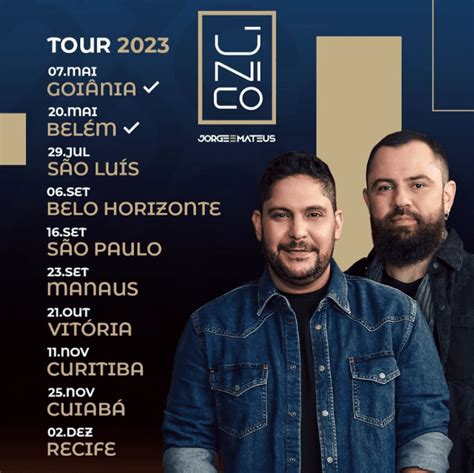 Jorge e Mateus Único 2023 Datas e Cidades Tour 2023