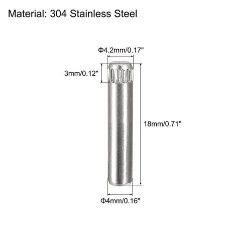 Sourcing Map X Mm Inox Acier Goupilles Pcs Molette T Te Plat