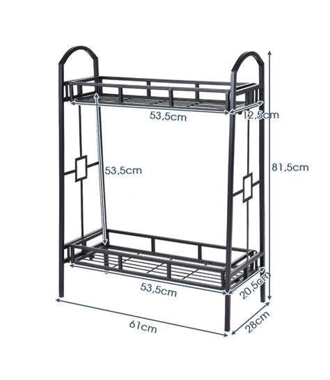B Ware Costway 2 stöckiger Pflanzenständer aus Metall freistehend