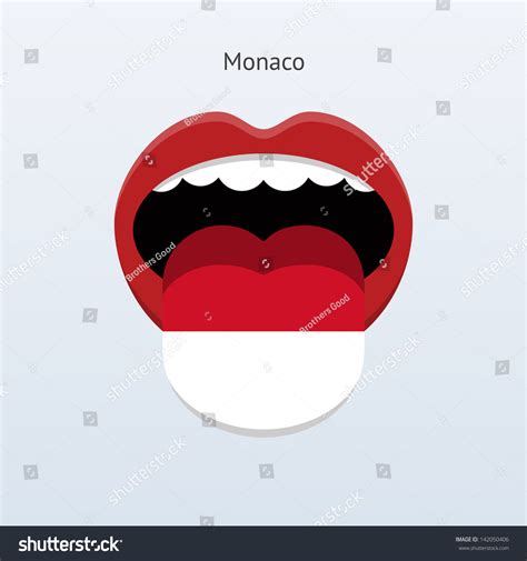 Monaco Language Abstract Human Mouth Vector Stock Vector (Royalty Free