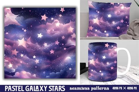 Pastel Galaxy Stars Seamless Patterns