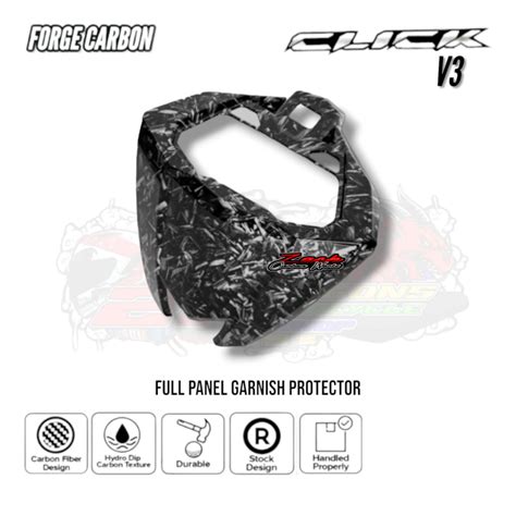 Honda Click V Full Panel Garnish Cover Protector Forged Carbon Hydro