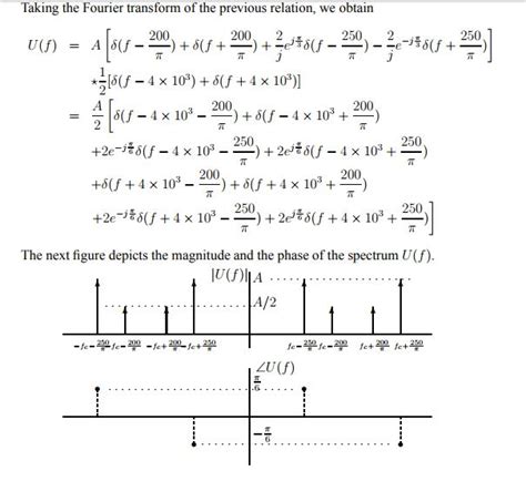 Solved The message signal m t 2 cos 400t 4 sin 500t π 3