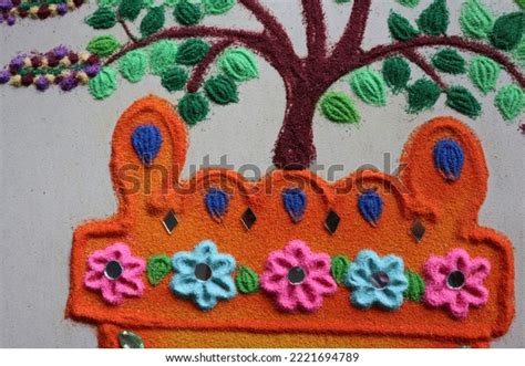 Handmade Rangoli Tulsi Vivah Festival India Stock Photo 2221694789 ...