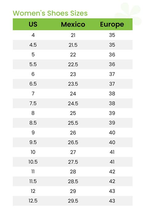 Shoes Size Charts Prime Shoes And More