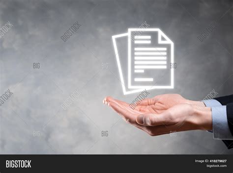 hand holding document image photo  trial bigstock