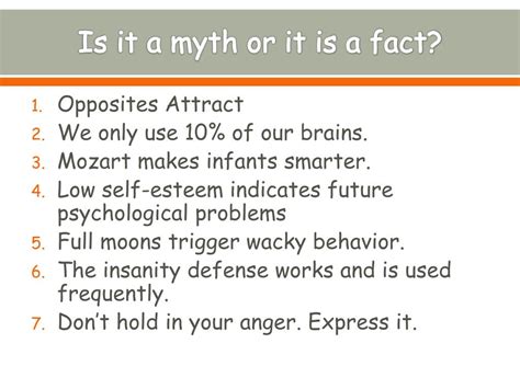 Ppt Myths Of Popular Psychology Powerpoint Presentation Free