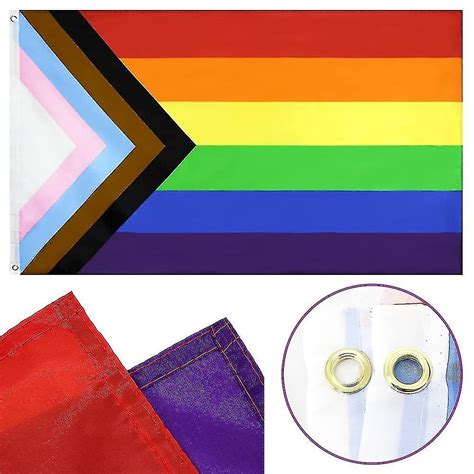 Rainbow Progress Pride Flag Rainbow Gay Pride Flags Large Banner Outdoor Yard Decor For Lgbtq