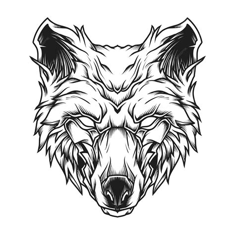 Premium Vector Wolf Head Line Art Illustration