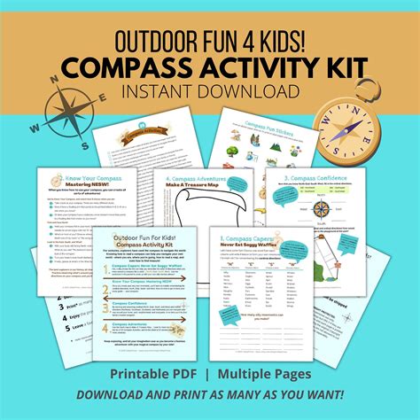 Compass Activity Kit Kids Compass Activity Outdoor Nature Homeschool ...