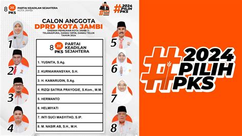 Caleg DPRD Kota Jambi Dari PKS Dapil 3 Kecamatan Telanaipura Danau