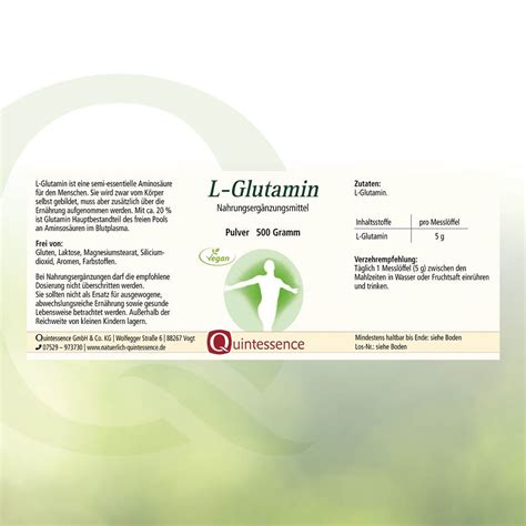 L Glutamin Pulver Von Quintessence G Shop Apotheke