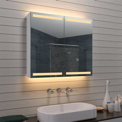 Lux Aqua De NEU Aluminium Spiegelschrank Mit LED Beleuchtung Und