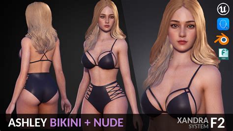 D Model Nude Bikini Girl Ashley Rigged Animated For Blender Unreal Vr Ar Low Poly Cgtrader