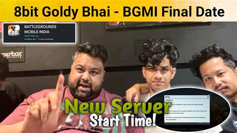 BGMI Unban Final Release Date 8bit Goldy Bhai Reacts On Bgmi Unban