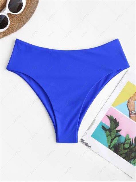 62 OFF 2021 ZAFUL High Waisted High Leg Plain Bikini Bottom In