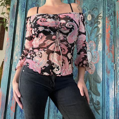 KOOKAÏ off shoulder blouse Semi sheer top Long... - Depop