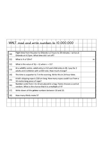 Read And Write Numbers To 10000000 Year 6 Mastery Maths Teaching Resources