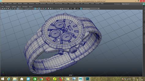 3d model of a watch using maya on Behance