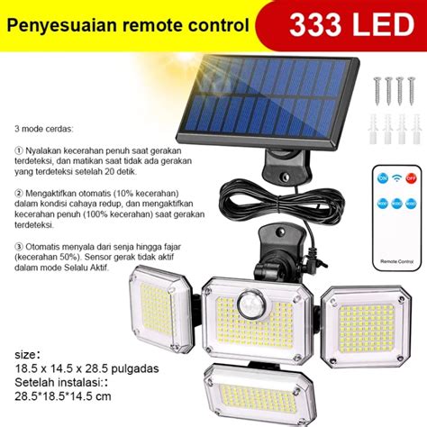 Lampu Taman Outdoor 3 Modes Lampu Jalan Tenaga Surya IP67 Anti Air 0