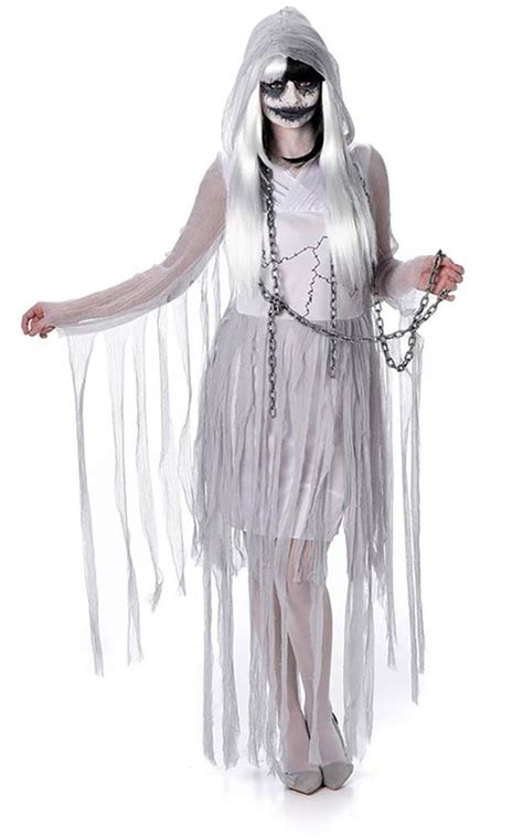 Ghostly Ghoul Girl Ghost Bride Adult Womens Fancy Dress Halloween