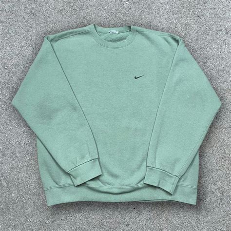 Nike × Rare × Vintage Vintage Sage Green Nike Swoosh Crewneck Grailed