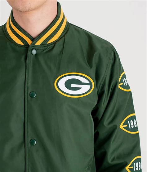 Champs Patches Green Bay Packers Satin Jacket Lerenjack