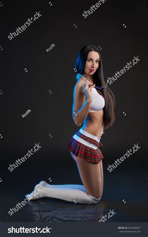 Sexy Brunette Woman Long Hair Pinup Stock Photo Shutterstock