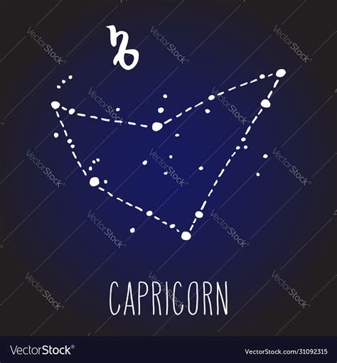 Capricorn Zodiac Sign Constellation Royalty Free Vector