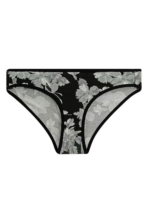 Buy Low Waist Floral Print Bikini Panty In Black Cotton Online India Best Prices COD