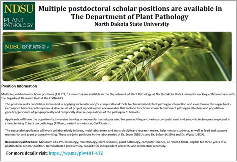 Agristok On Twitter Multiple Postdoctoral Scholar Positions Are