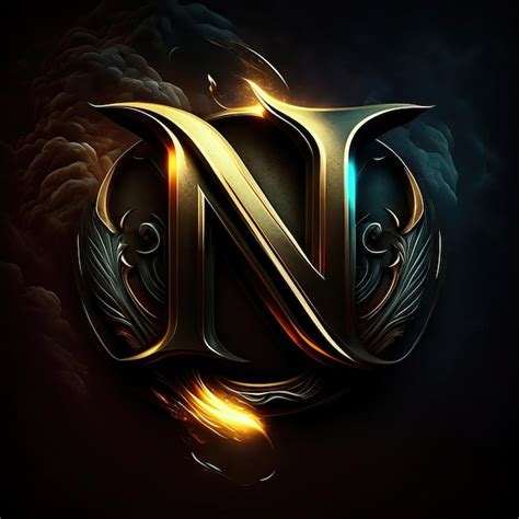 Logotipo Da Letra N Em Ouro Foto Premium