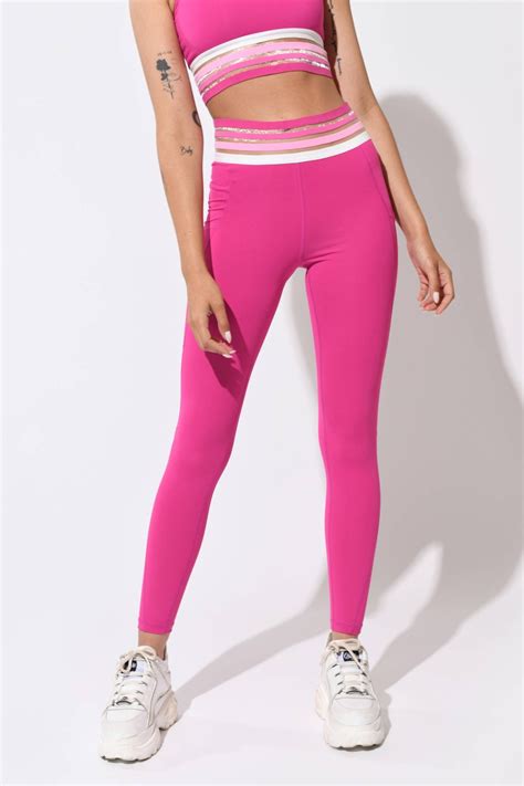 Hot Girl Summer Mesh Trimmed Leggings In Pink Tobi US