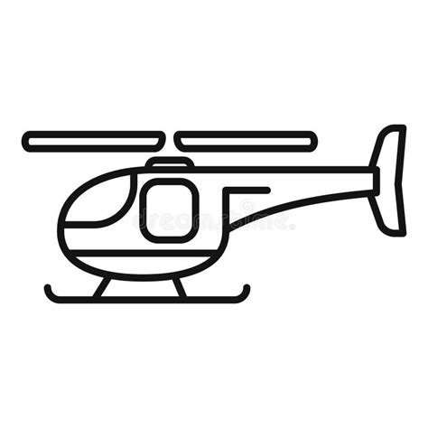 Helicopter Landing On Landing Skids Icon Illustration Stock Vector
