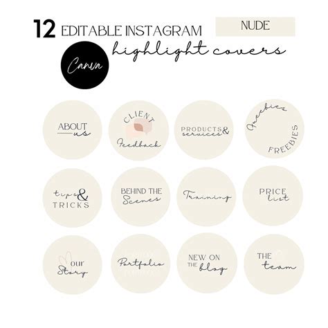 NUDE Instagram Highlight Covers DIY Highlight Covers Aesthetic