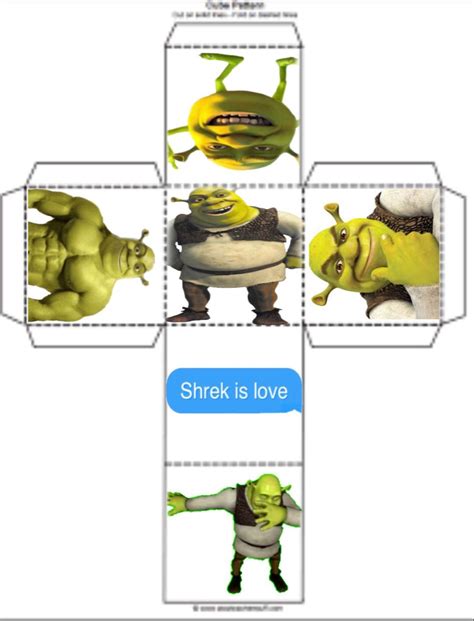 Shrek Papercraft Cube Printable Green Cube Template 3d Templates